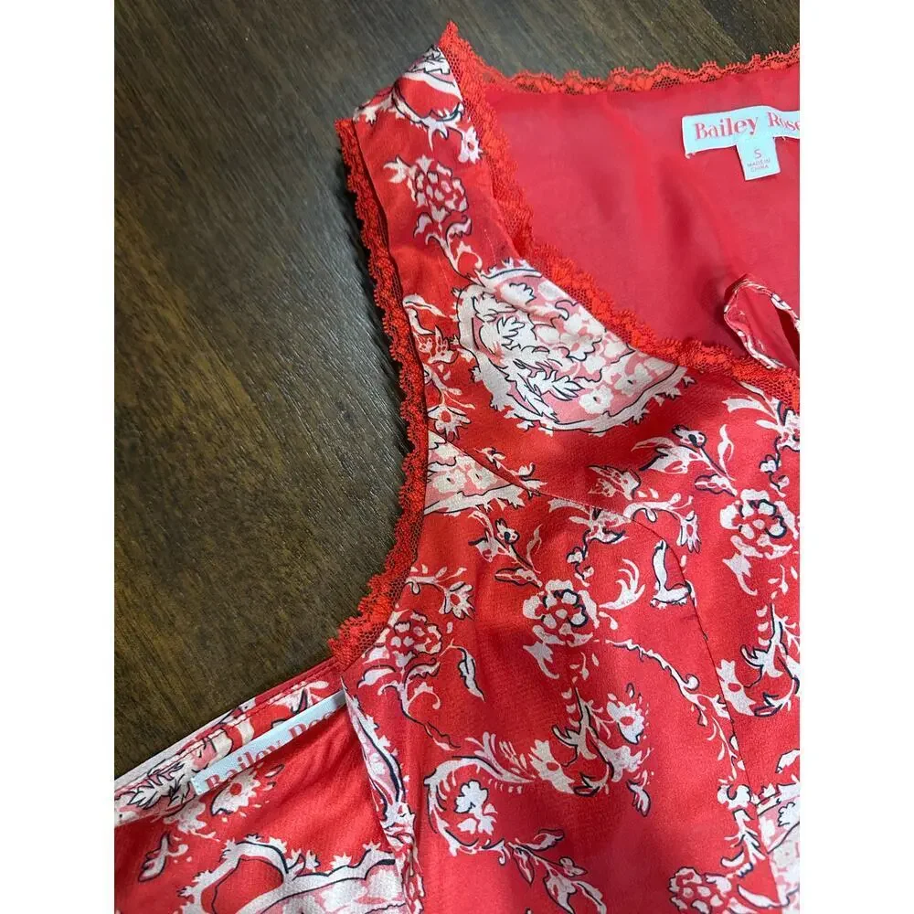 Western Y2K Coquette Babydoll Top Skirt Set Women Small Lace Paisley Boho Silky - Picture 9 of 16